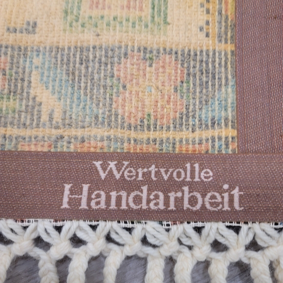 Wertvolle Handarbeit Wall Decor Junghans-Wolle Germany 80s Handwoven Wool vintag - Picture 6 of 6